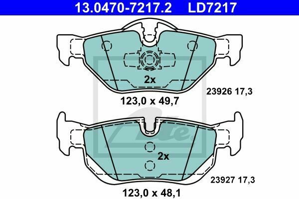 ATE 13.0470-7217.2 Brake Pad Set, disc brake for BMW