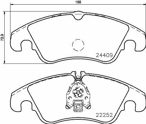 BREMBO P85145 Brake Pad Set, disc brake for AUDI