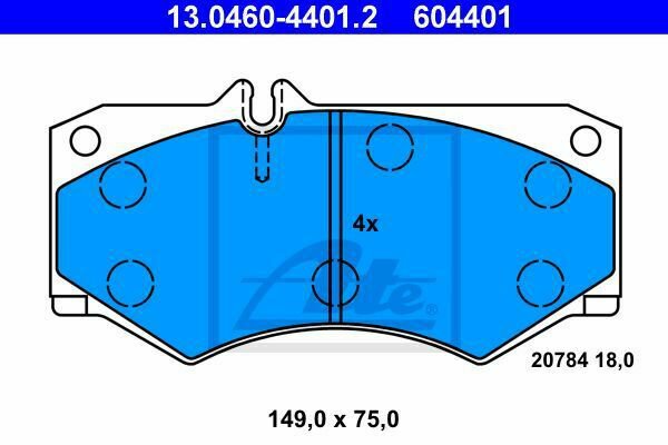 ATE 13.0460-4401.2 Brake Pad Set, disc brake for MERCEDES-BENZ, PUCH