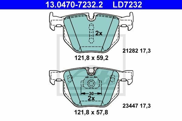 ATE 13.0470-7232.2 Brake Pad Set, disc brake for BMW