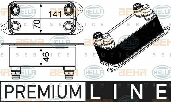 HELLA 8MO376924061 Oil Cooler, automatic transmission for MERCEDES-BENZ