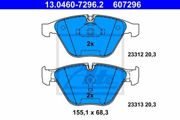 ATE 13.0460-7296.2 Brake Pad Set, disc brake for BMW