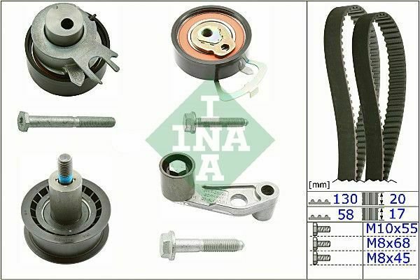 INA 530008910 Timing Belt Set for AUDI, SEAT, SKODA, VW
