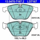 ATE 13.0470-7167.2 Brake Pad Set, disc brake for BMW