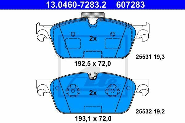 ATE 13.0460-7283.2 Brake Pad Set, disc brake for MERCEDES-BENZ