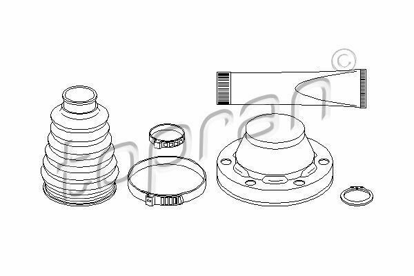 TOPRAN 110969 Bellow Set, drive shaft for AUDI, PORSCHE, VW