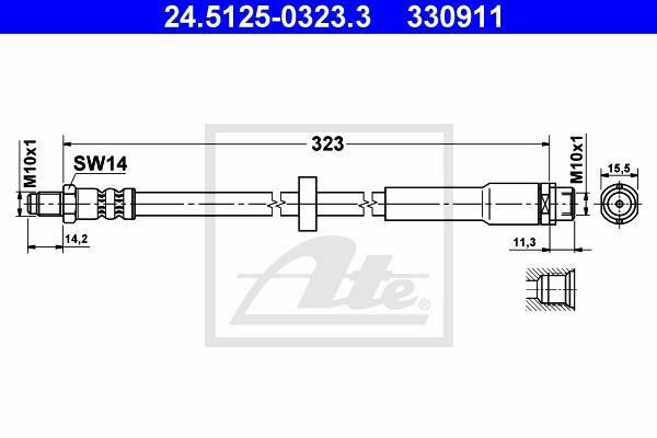 ATE 24.5125-0323.3 Brake Hose for AUDI
