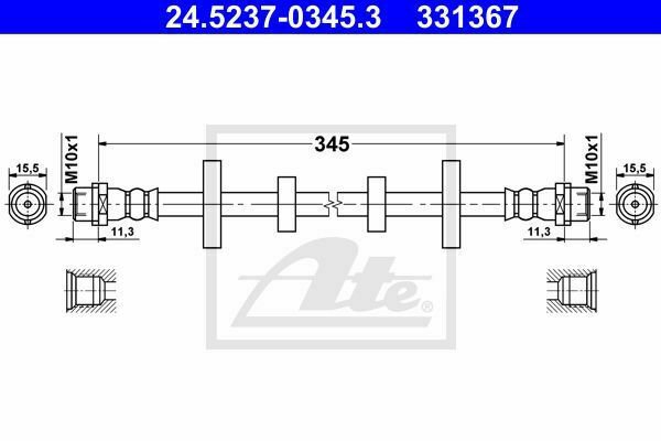 ATE 24.5237-0345.3 Brake Hose for VW