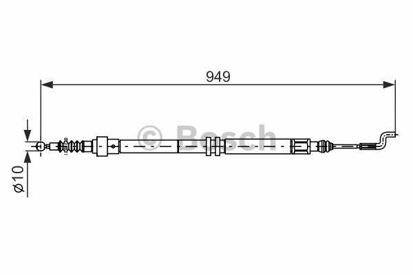 BOSCH 1987477706 Cable, parking brake for VW