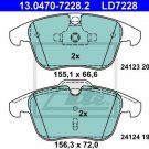 ATE 13.0470-7228.2 Brake Pad Set, disc brake for FORD, JAGUAR, LAND ROVER, VOLVO