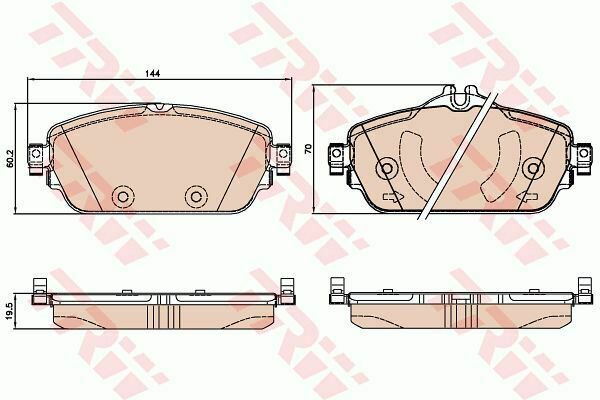 TRW GDB2070 Brake Pad Set, disc brake for MERCEDES-BENZ