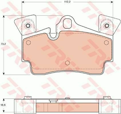 TRW GDB1652 Brake Pad Set, disc brake for AUDI, PORSCHE