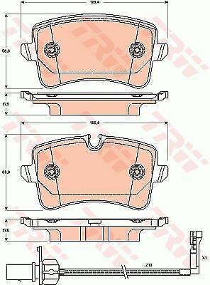 TRW GDB1902 Brake Pad Set, disc brake for AUDI, PORSCHE