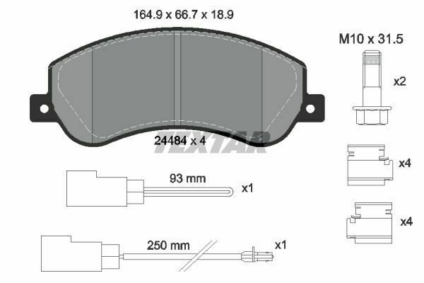 TEXTAR 2448401 Brake Pad Set, disc brake for FORD