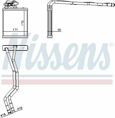 NISSENS 71771 Heat Exchanger, interior heating for FORD