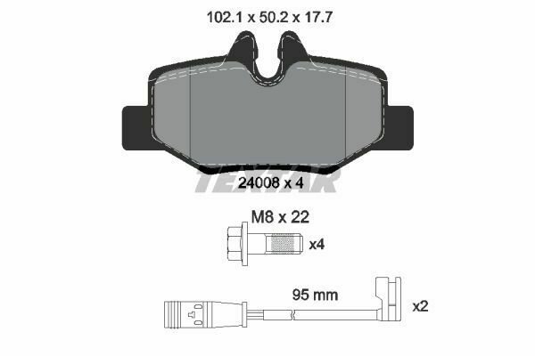 TEXTAR 2400801 Brake Pad Set, disc brake for MERCEDES-BENZ