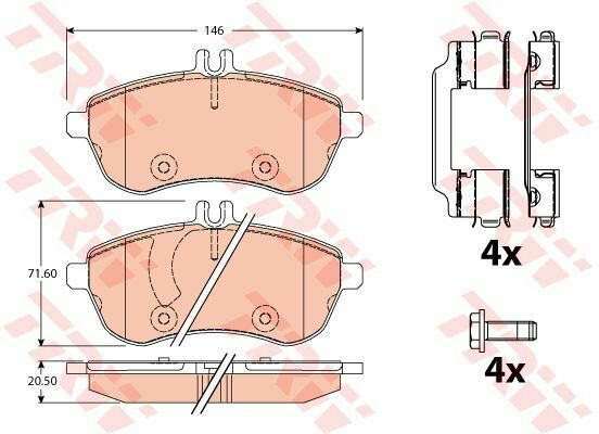TRW GDB2056 Brake Pad Set, disc brake for MERCEDES-BENZ