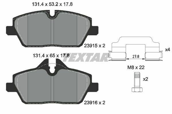 TEXTAR 2391503 Brake Pad Set, disc brake for BMW, MINI