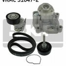 SKF VKMC 31047-2 Water Pump + V-Ribbed Belt Kit for AUDI, SEAT, SKODA, VW