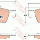 TRW GDB1643 Brake Pad Set, disc brake for MERCEDES-BENZ