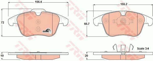 TRW GDB1683 Brake Pad Set, disc brake for FORD, LAND ROVER, VOLVO