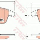 TRW GDB1683 Brake Pad Set, disc brake for FORD, LAND ROVER, VOLVO
