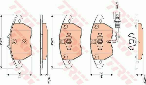 TRW GDB1807 Brake Pad Set, disc brake for AUDI, SEAT, SKODA, VW