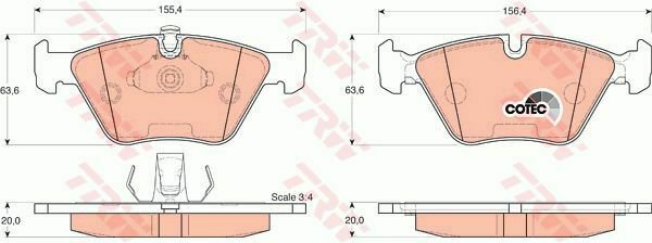TRW GDB1264 Brake Pad Set, disc brake for BMW
