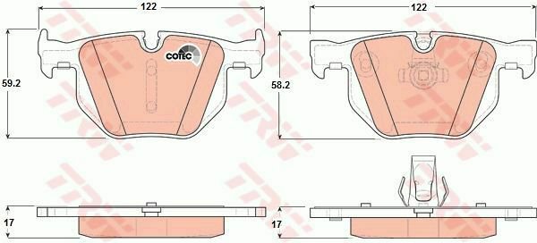 TRW GDB1727 Brake Pad Set, disc brake for BMW