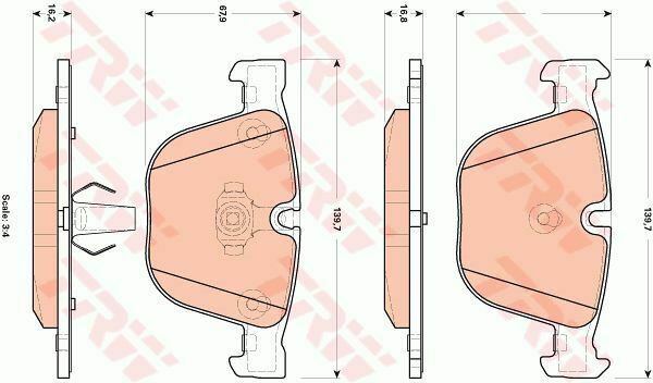 TRW GDB1892 Brake Pad Set, disc brake for BMW
