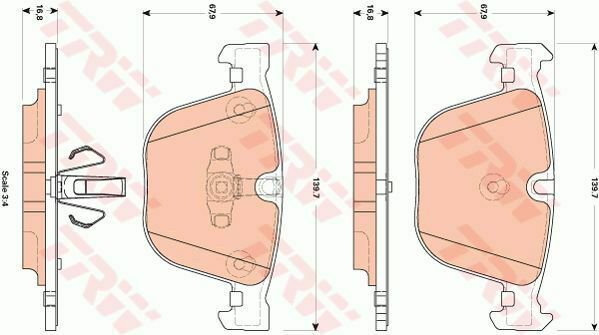 TRW GDB1857 Brake Pad Set, disc brake for BMW