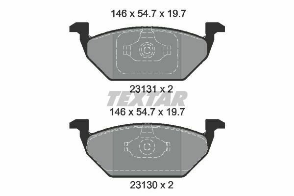 TEXTAR 2313001 Brake Pad Set, disc brake for AUDI, SEAT, SKODA, STREETSCOOTER, V