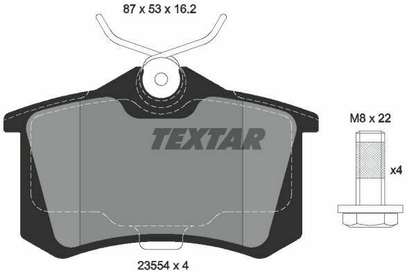 TEXTAR 2355406 Brake Pad Set, disc brake for CITRO&Atilde;�N, NISSAN, OPEL, RENAULT