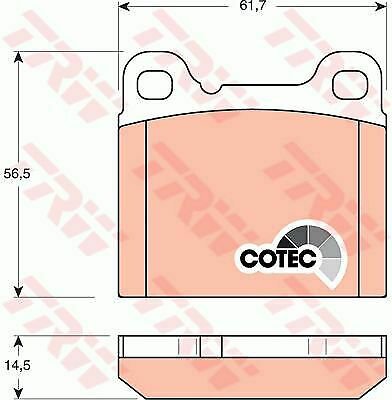 TRW GDB1160 Brake Pad Set, disc brake for VOLVO