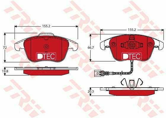 TRW GDB1762DTE Brake Pad Set, disc brake for AUDI, SEAT, VW
