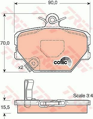 TRW GDB1365 Brake Pad Set, disc brake for SMART