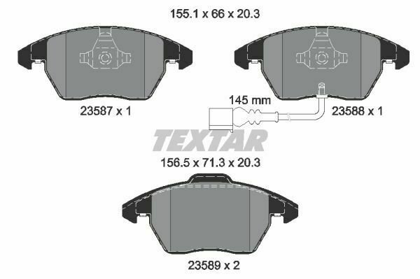 TEXTAR 2358701 Brake Pad Set, disc brake for AUDI, SEAT, SKODA, VW