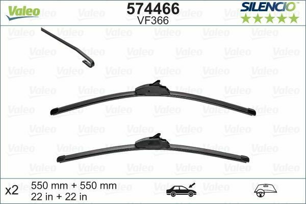 VALEO 574466 Wiper Blade for LAND ROVER, MERCEDES-BENZ, RENAULT