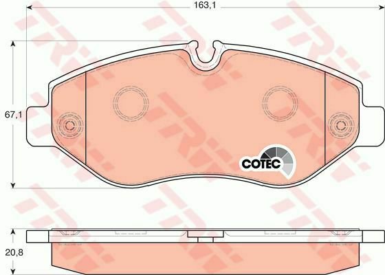 TRW GDB1698 Brake Pad Set, disc brake for MERCEDES-BENZ, VW