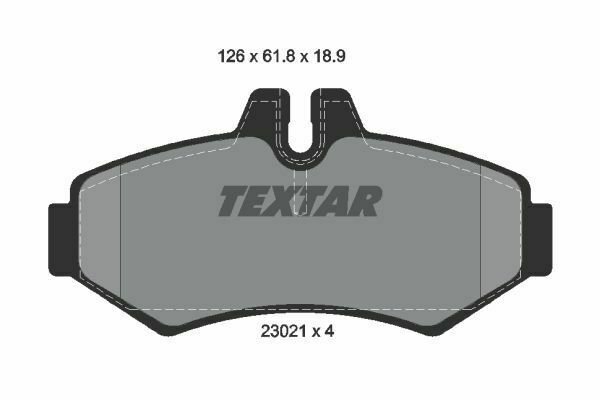 TEXTAR 2302101 Brake Pad Set, disc brake for MERCEDES-BENZ, PUCH, VW