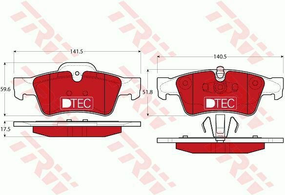 TRW GDB1643DTE Brake Pad Set, disc brake for MERCEDES-BENZ