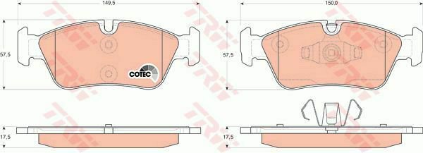 TRW GDB1625 Brake Pad Set, disc brake for BMW