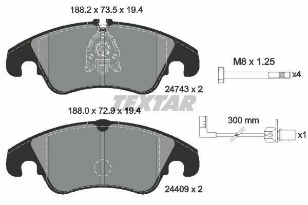 TEXTAR 2474301 Brake Pad Set, disc brake for AUDI