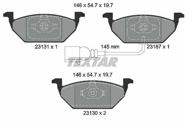 TEXTAR 2313101 Brake Pad Set, disc brake for AUDI, SEAT, SKODA, VW