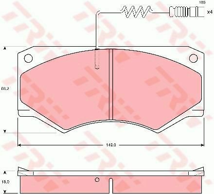 TRW GDB1067 Brake Pad Set, disc brake for MERCEDES-BENZ