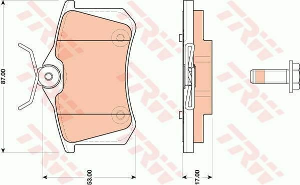 TRW GDB1813 Brake Pad Set, disc brake for CITRO&Atilde;�N, PEUGEOT
