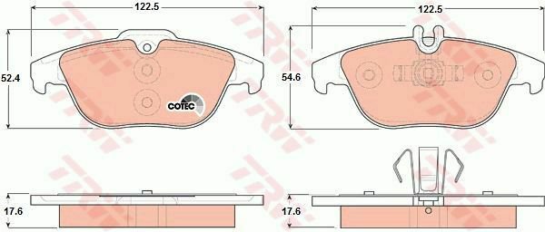 TRW GDB1738 Brake Pad Set, disc brake for MERCEDES-BENZ