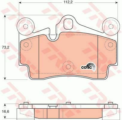 TRW GDB1653 Brake Pad Set, disc brake for AUDI, PORSCHE, VW