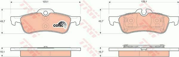 TRW GDB1561 Brake Pad Set, disc brake for MINI