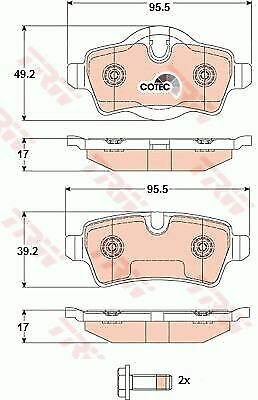 TRW GDB1766 Brake Pad Set, disc brake for MINI